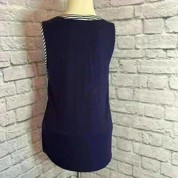 Ember women’s sleeveless top navy/white stripe size M - Picture 5 of 8